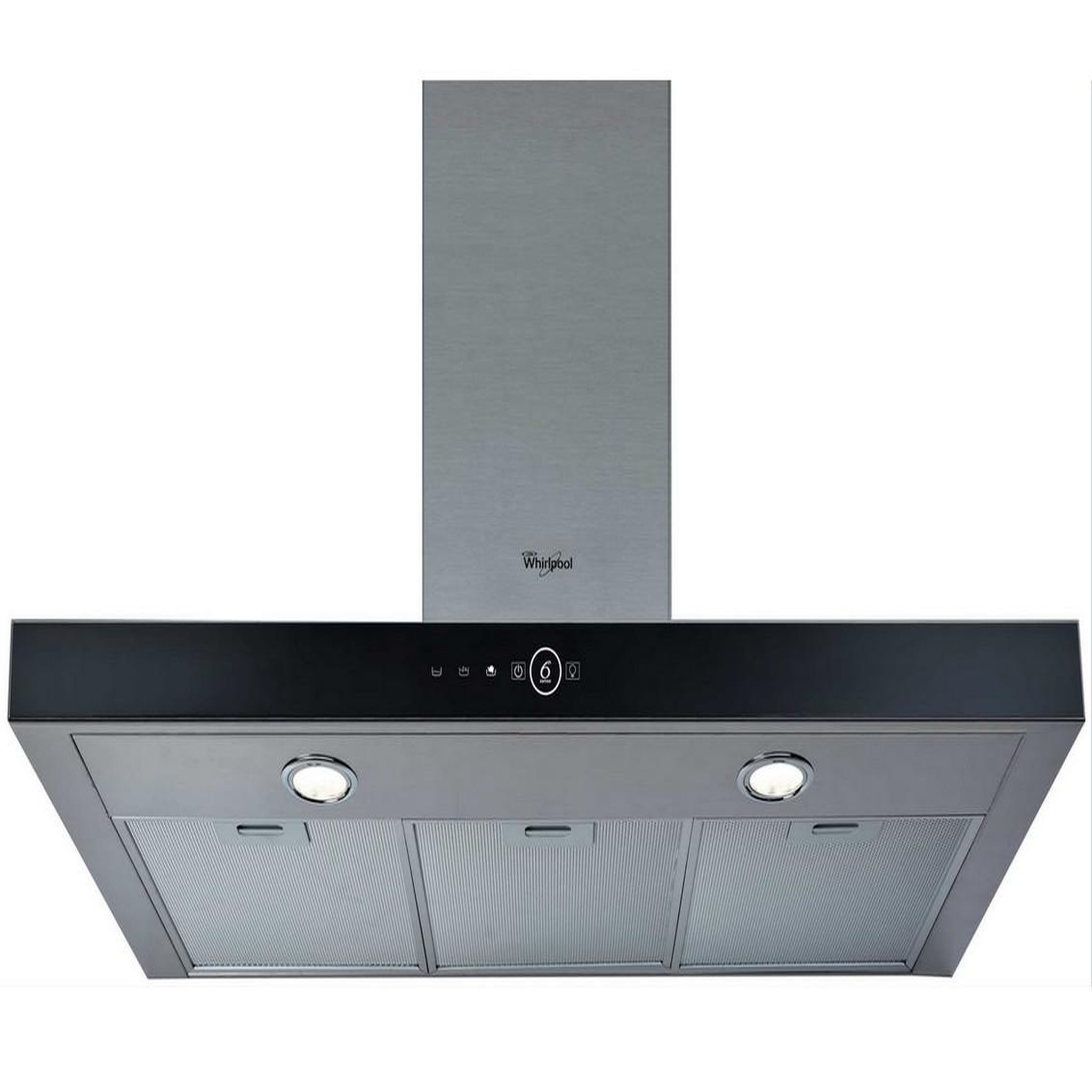 Whirlpool Hotte décorative murale 90cm 69db 713m3/h inox/noir - akr759/1ix