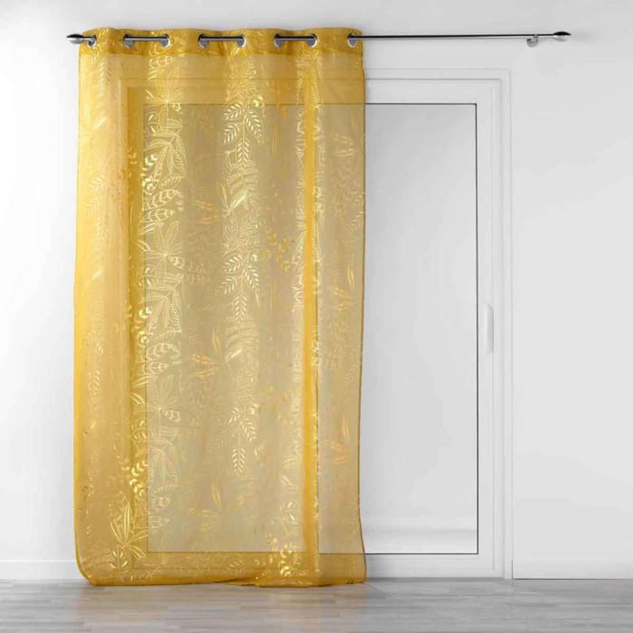 Voir la diapositive 1 : Paris Prix Rideau Voilage à Œillets  Belflor  140x280cm Jaune