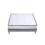 Voir la diapositive 2 : IDLITERIE Ensemble Matelas Ressorts + Mémoire de forme + sommier ELOISE Made in France 140 x 190 Sommier Gris chiné