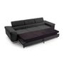 Voir la diapositive 2 : BEST MOBILIER Pablo - canapé 3 places - convertible avec têtières réglables - en velours