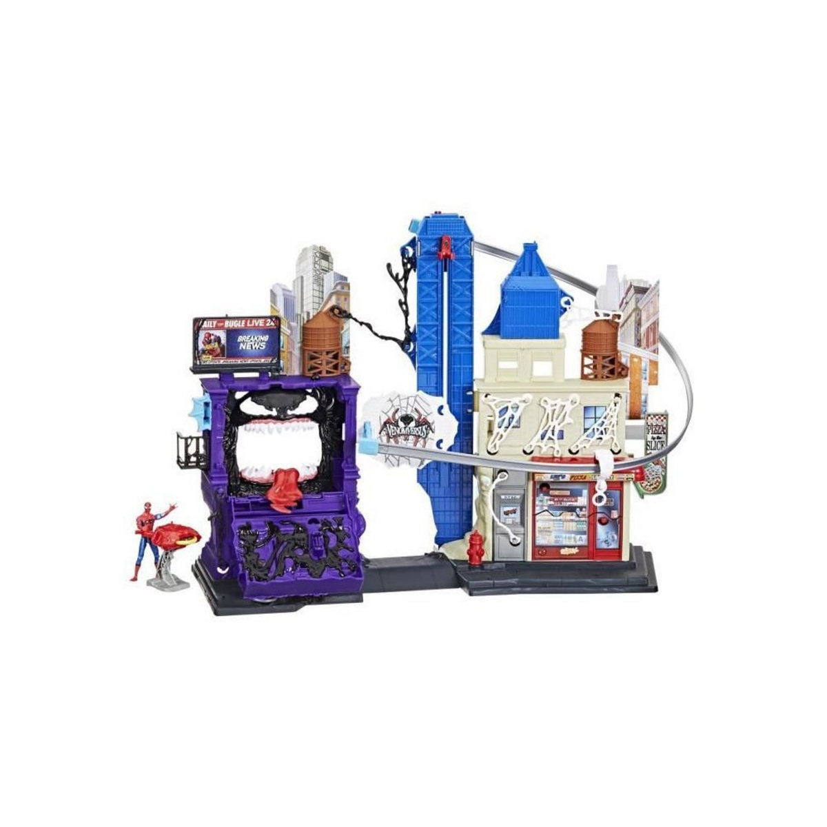 HASBRO Spiderman La ville des lanceurs de toiles, coffret pour enfants, Marvel Spider-Man VenomVersus, des 4 ans