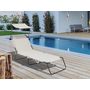 Voir la diapositive 2 : Habitat et Jardin Bain de soleil pliable  Lazy  - Avec pare soleil - Beige