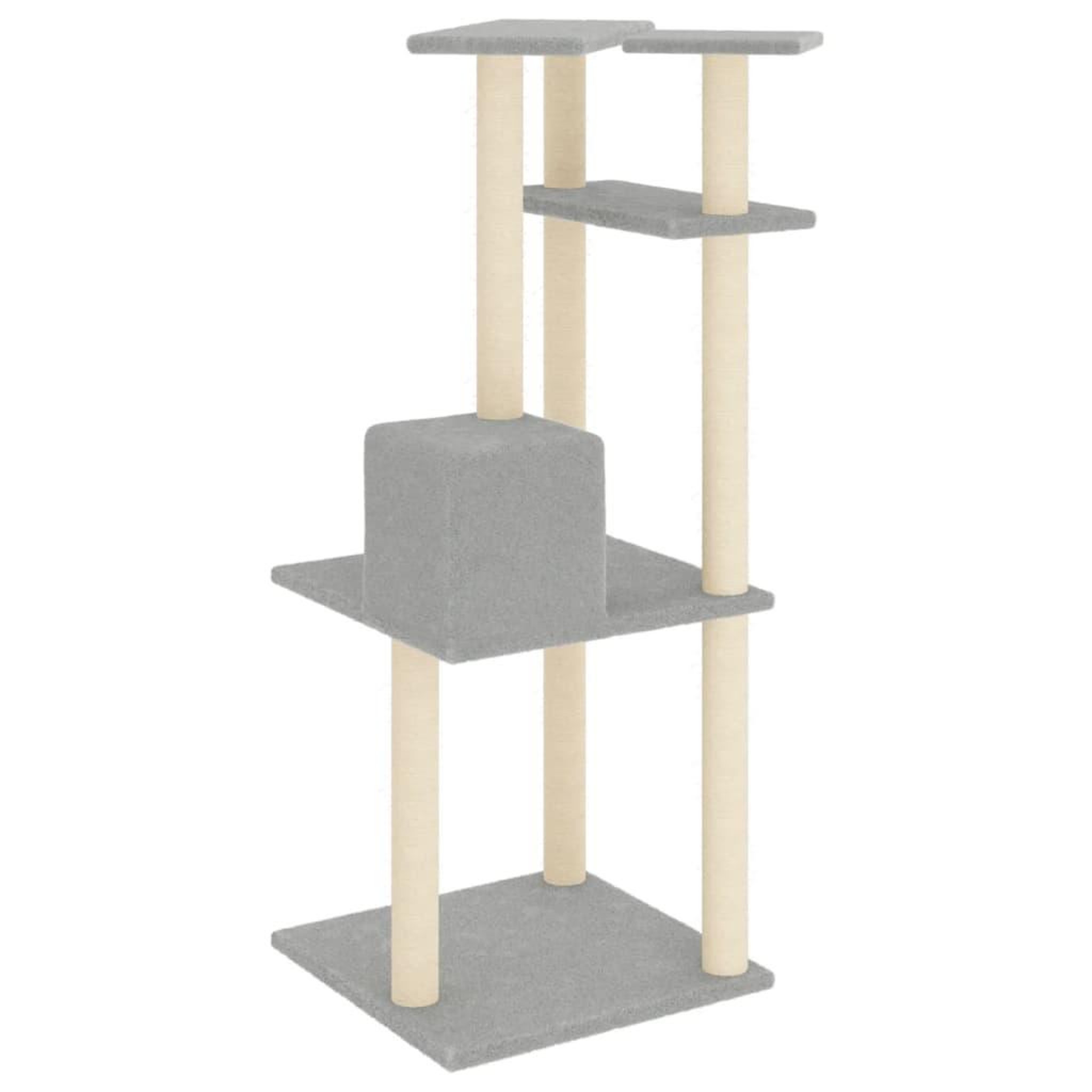 Voir la diapositive 5 : VIDAXL Arbre a chat avec griffoirs en sisal gris clair 123 cm