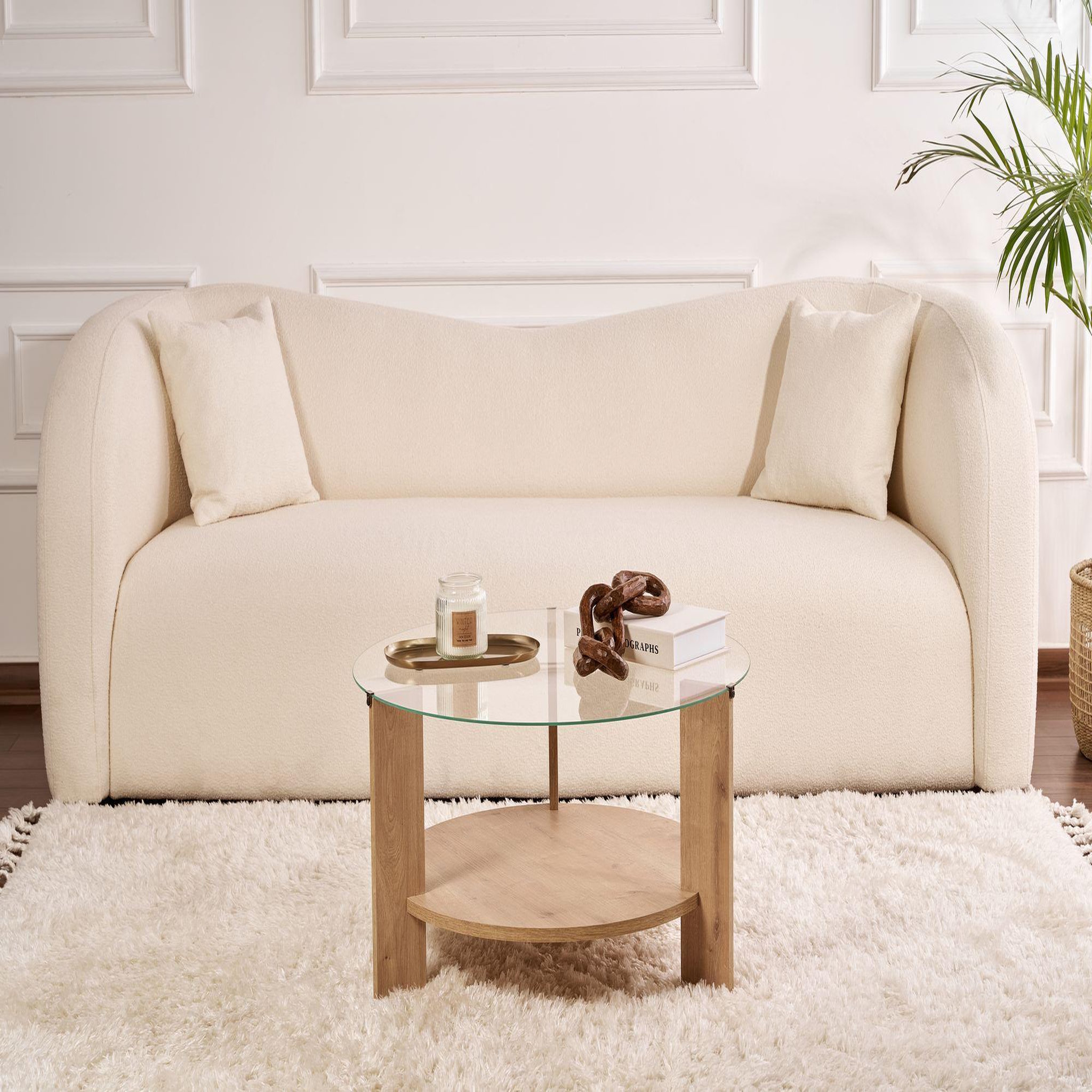 Voir la diapositive 3 : Habitat et Jardin Table basse en bois  clara  - 75 x 75 x 40 cm - chêne saphirtransparent