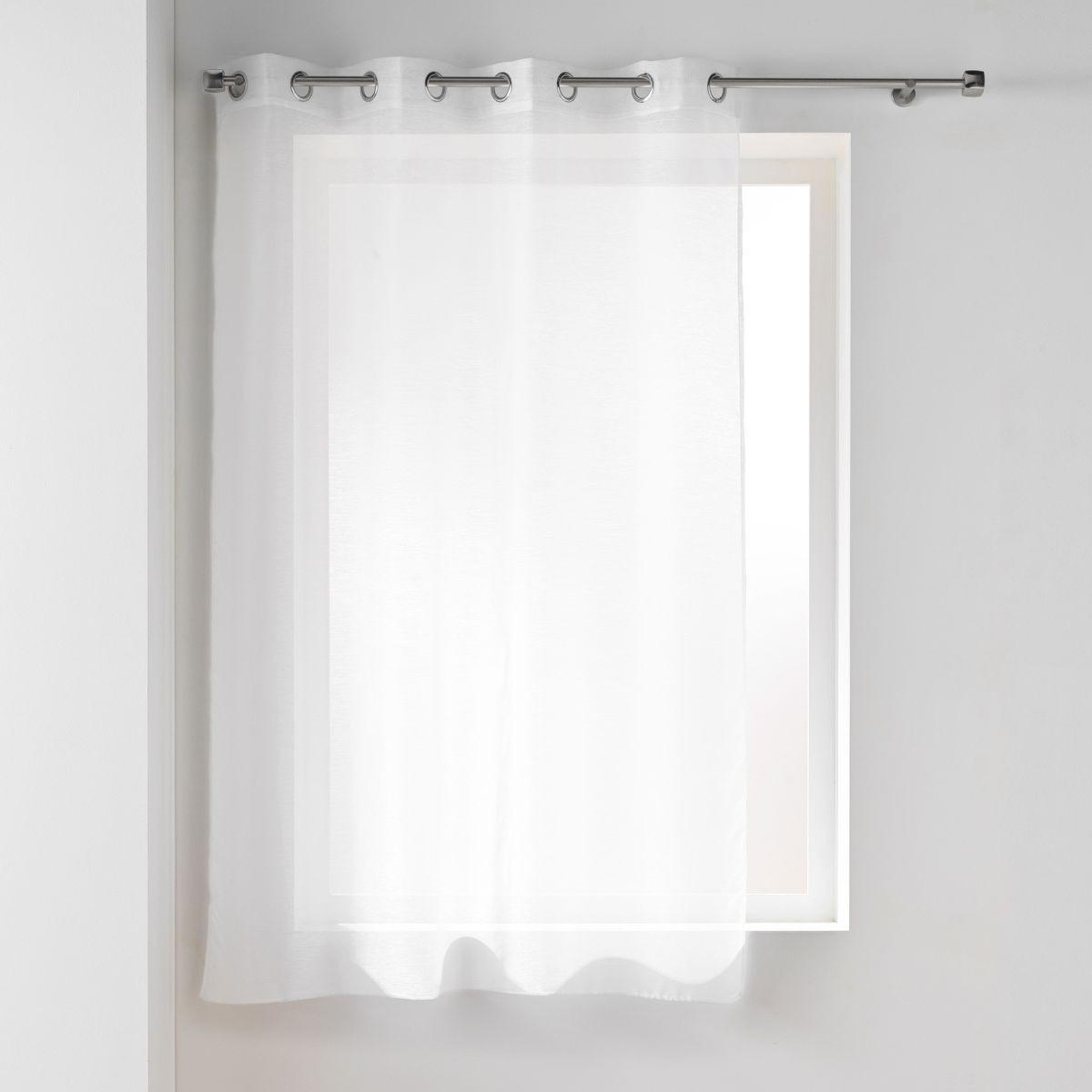 Douceur d'Intérieur Rideau voilage à œillets  lisséa  140x180cm blanc
