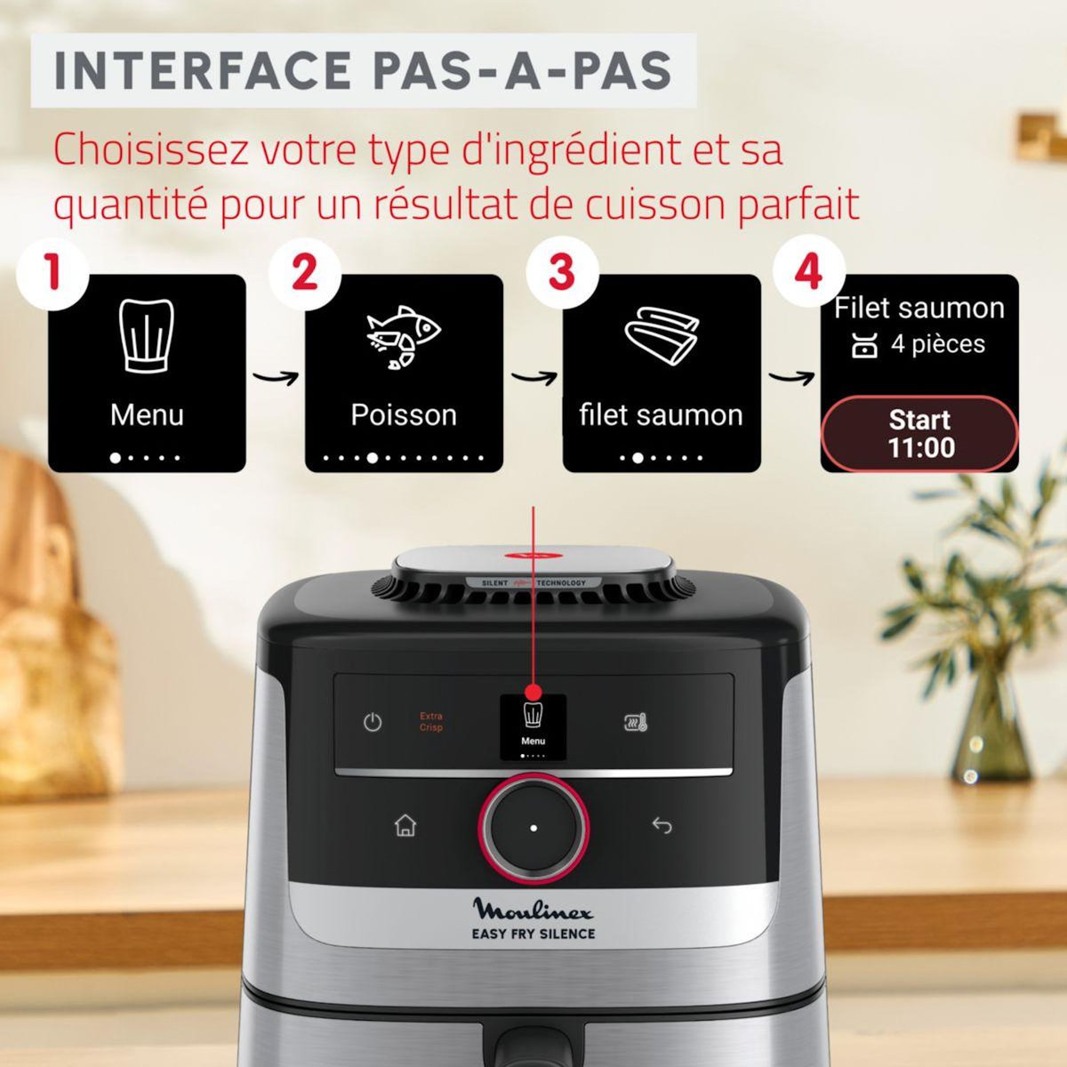 MOULINEX Friteuse sans huile Easy Fry Silence Smart 5L EZ572DF0