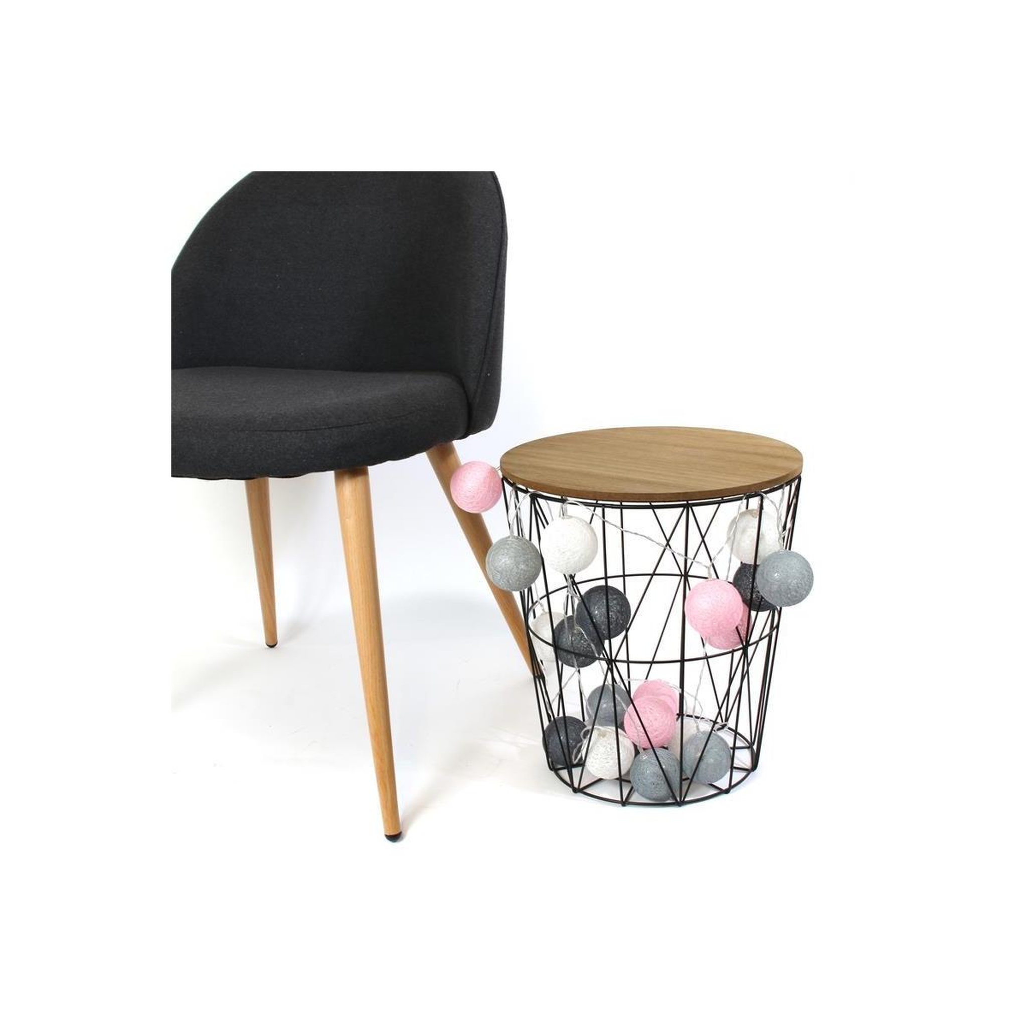 Voir la diapositive 3 : The Home Deco Factory Guirlande lumineuse à led  10 boules  175cm gris rose