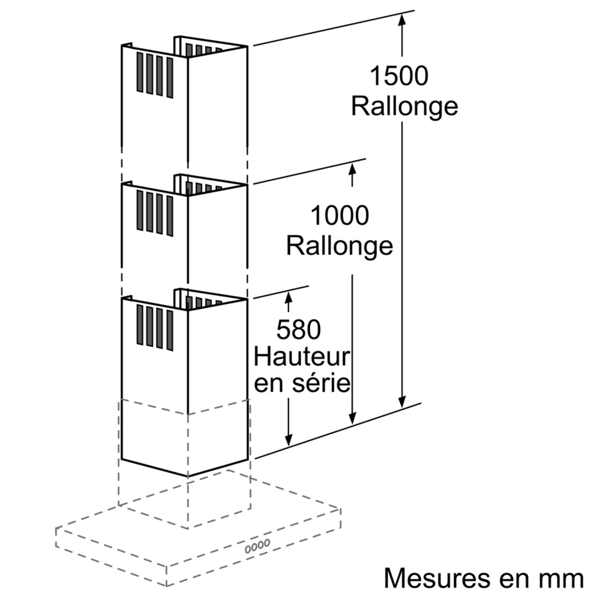Voir la diapositive 4 : Neff Rallonge cheminée de hotte inox - z5905n0
