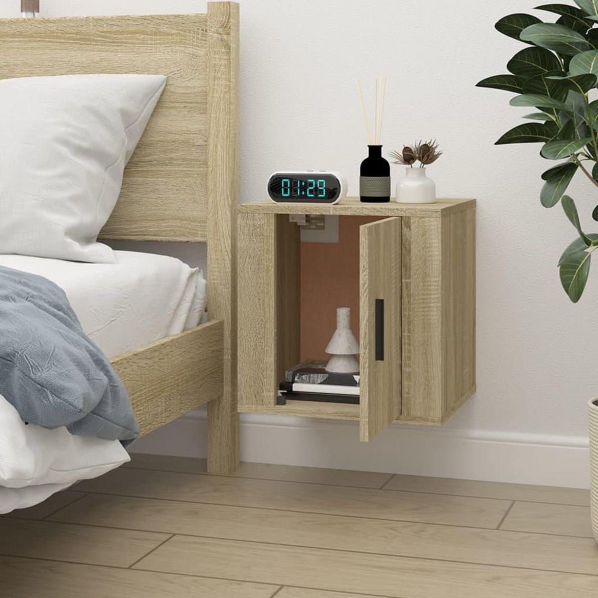 VIDAXL Meuble TV mural Chene sonoma 40x34,5x40 cm