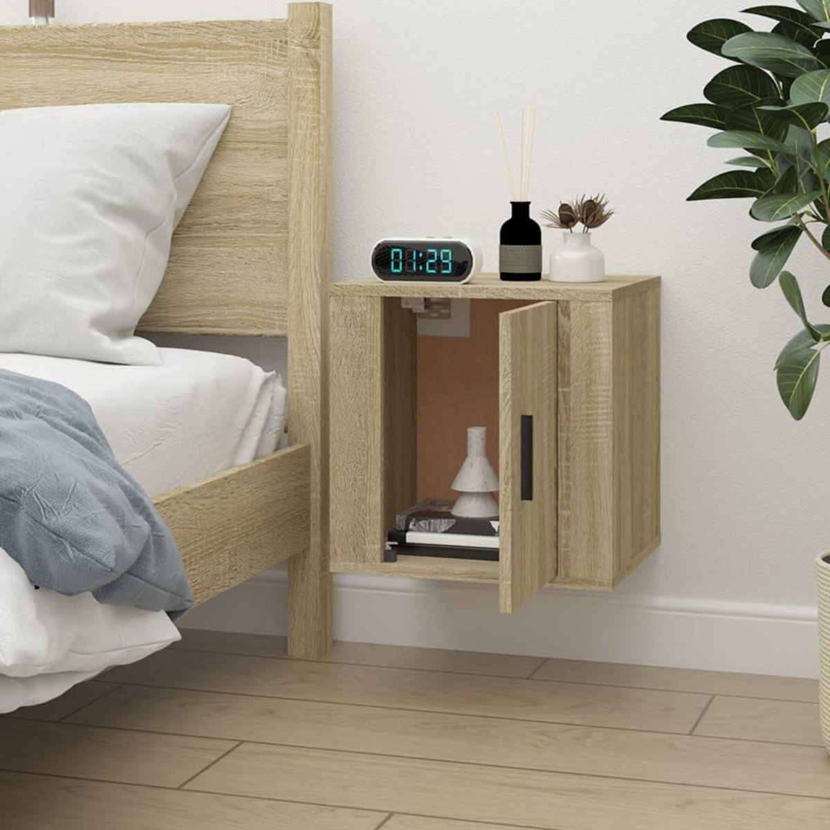 VIDAXL Meuble TV mural Chene sonoma 40x34,5x40 cm