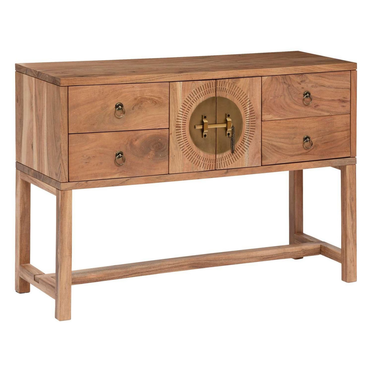 ATMOSPHERA Console 2 portes et 4 tiroirs en bois JILING - Marron