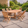 Voir la diapositive 2 : CONCEPT USINE Salon de jardin Teck massif 8 à 10 personnes - Table ovale + 8 chaises KAJANG