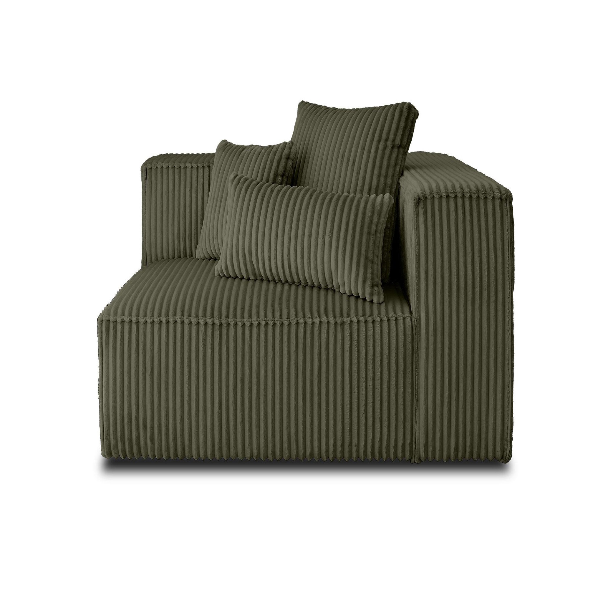 Voir la diapositive 5 : LISA DESIGN Colombine - module d'assise droit - en velours côtelé grosses côtes