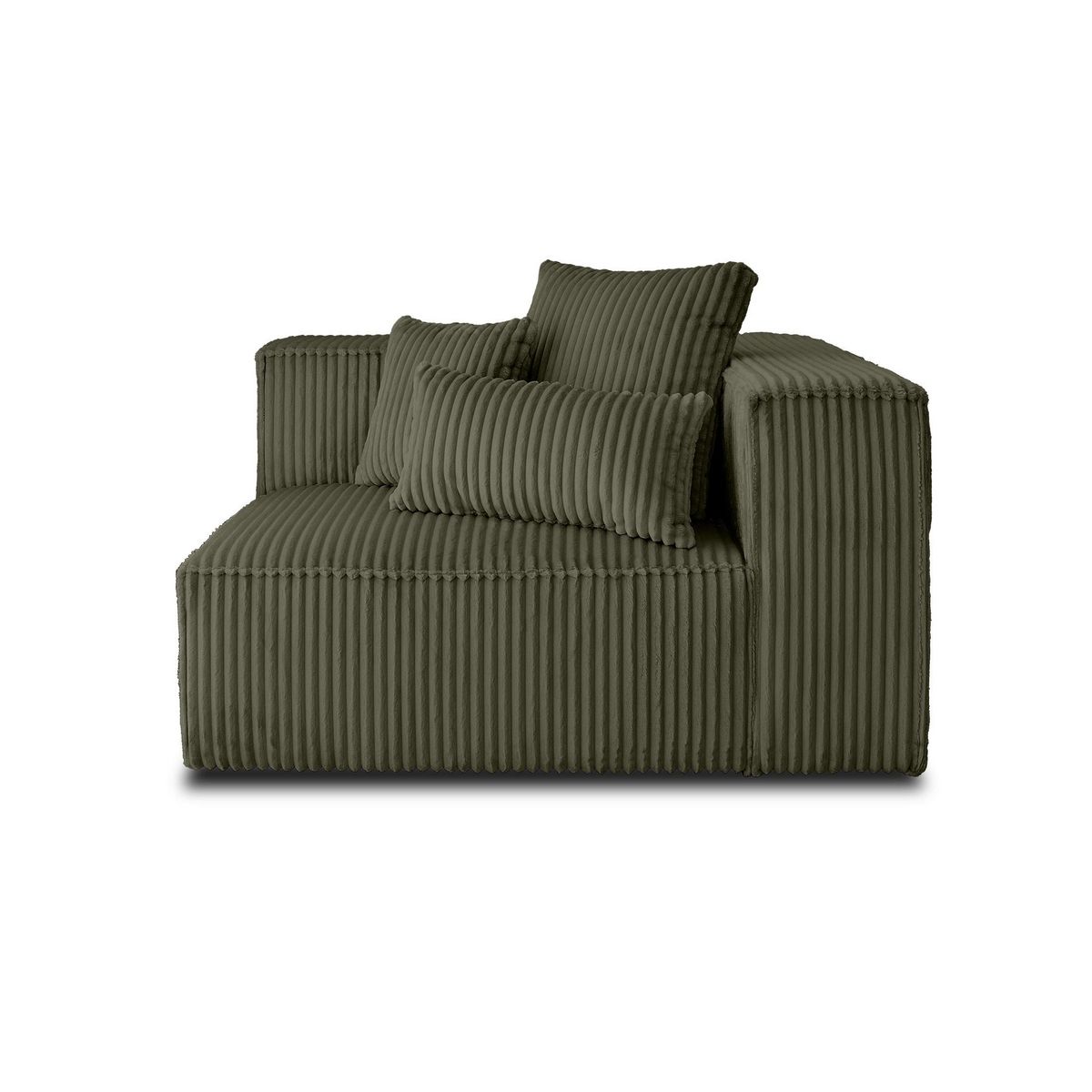 LISA DESIGN Colombine - module d'assise droit - en velours côtelé grosses côtes