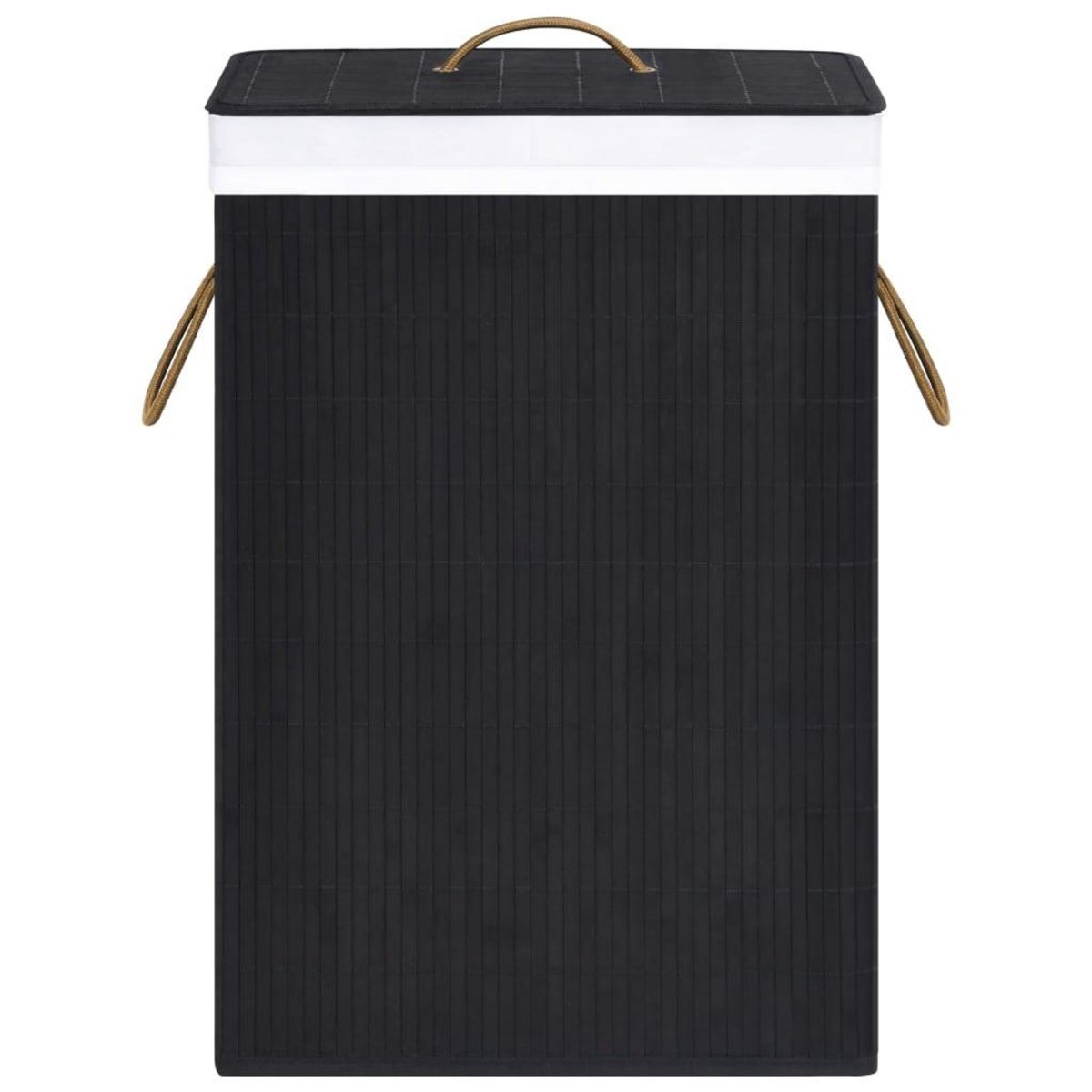 VIDAXL Panier a linge avec 2 sections bambou noir 72 L
