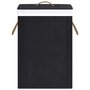 Voir la diapositive 4 : VIDAXL Panier a linge avec 2 sections bambou noir 72 L