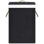 Voir la diapositive 4 : VIDAXL Panier a linge avec 2 sections bambou noir 72 L