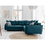 Voir la diapositive 2 : BEST MOBILIER Lena - canapé d'angle convertible - avec coffre - style scandinave - 5 places - droit