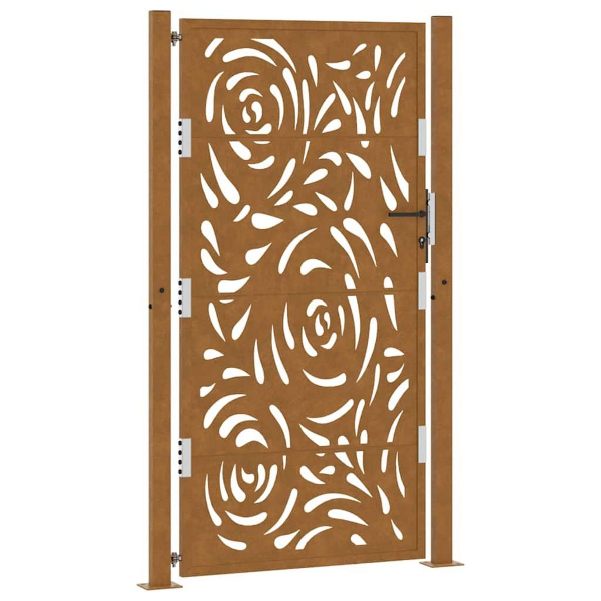 VIDAXL Porte de jardin acier resistant aux intemperies design flamme