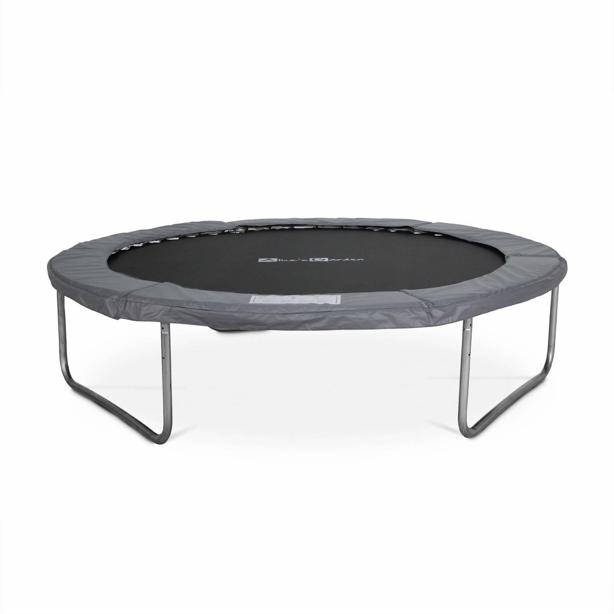 SWEEEK Trampoline rond Ø 250cm gris avec son filet de protection - Pluton - Trampoline de jardin 2.5m| Qualité PRO. | Normes EU.