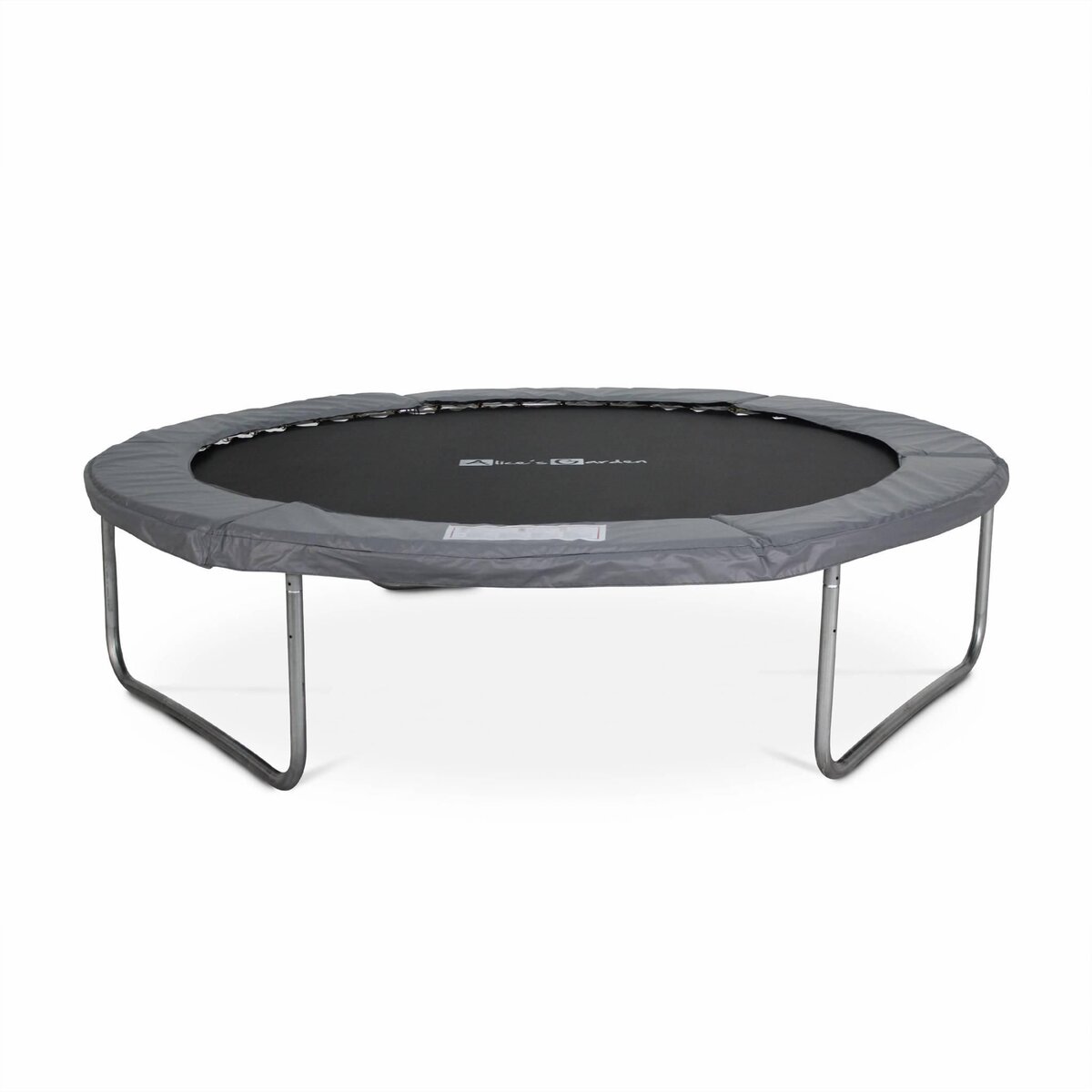 SWEEEK Trampoline rond Ø 250cm gris avec son filet de protection - Pluton - Trampoline de jardin 2.5m| Qualité PRO. | Normes EU.