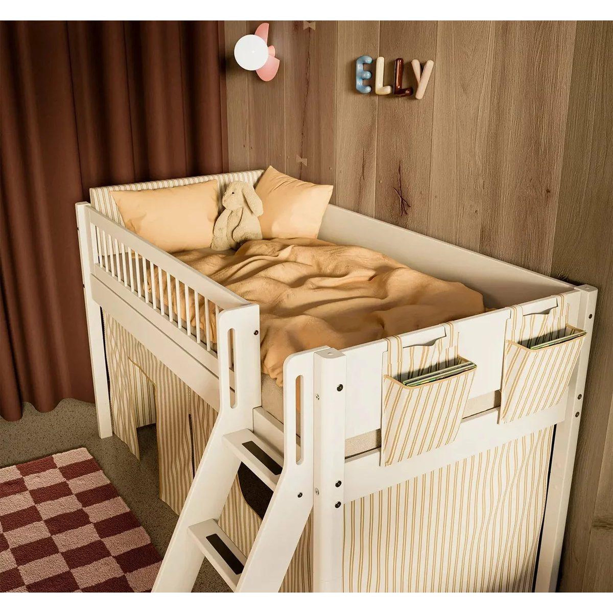 Voir la diapositive 2 : FLEXA Dawn poches de rangement pour lit motif rayures