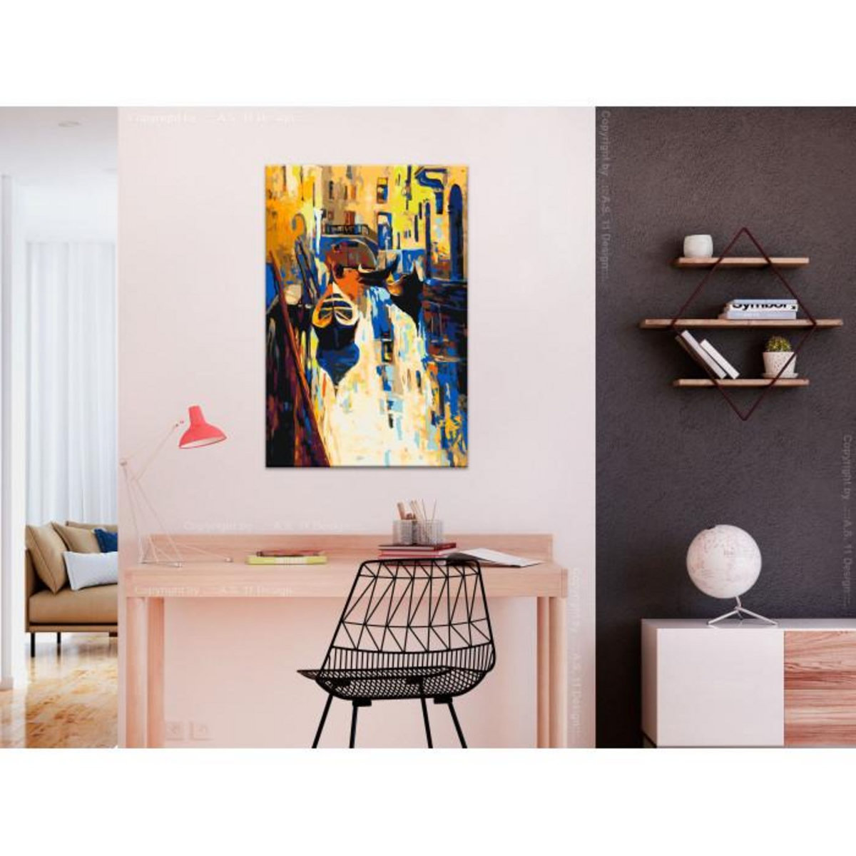 Paris Prix Tableau à Peindre Soi-Même  Venise Gondoles  40x60cm