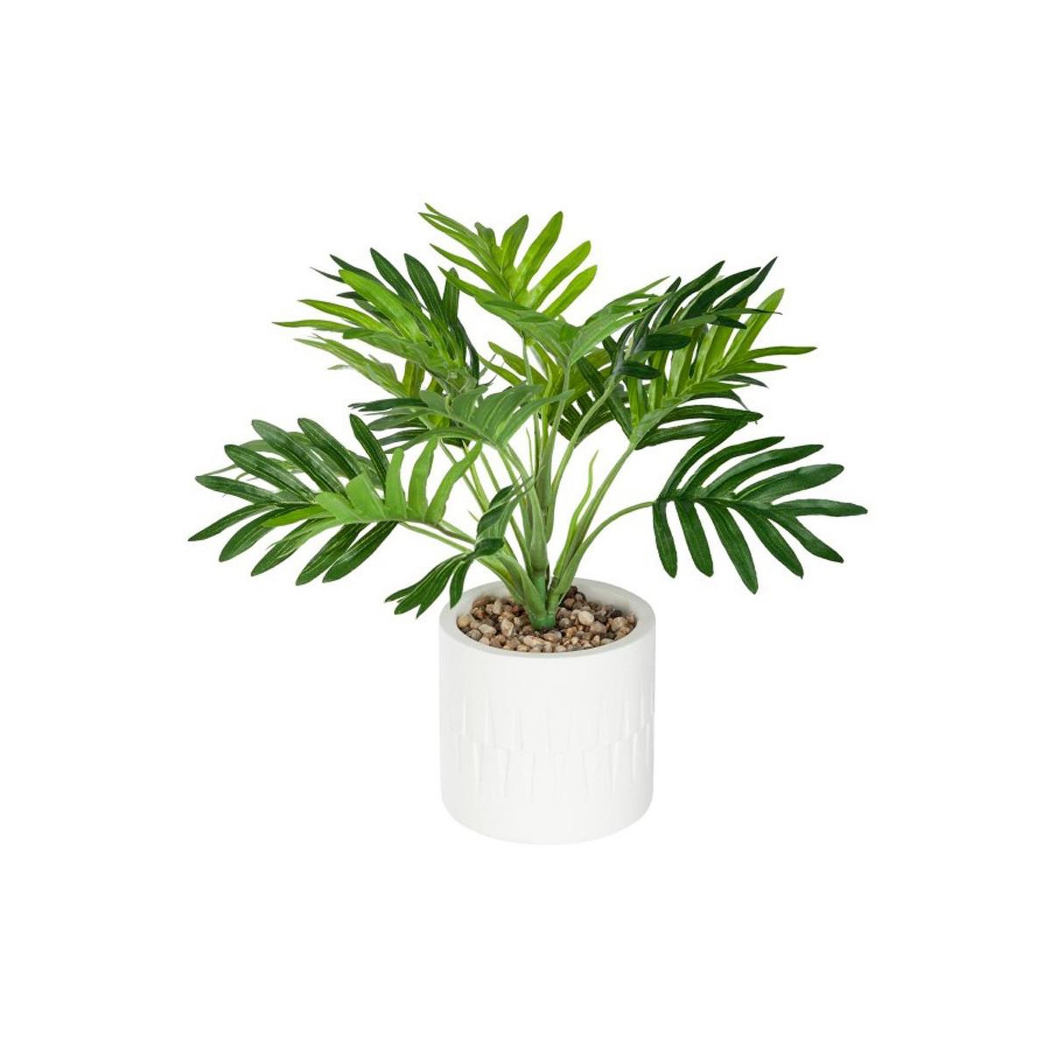 ATMOSPHERA Plante artificielle en pot  palmier  28cm vert
