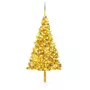 VIDAXL Arbre de Noël artificiel pre-eclaire et boules dore 240 cm PET
