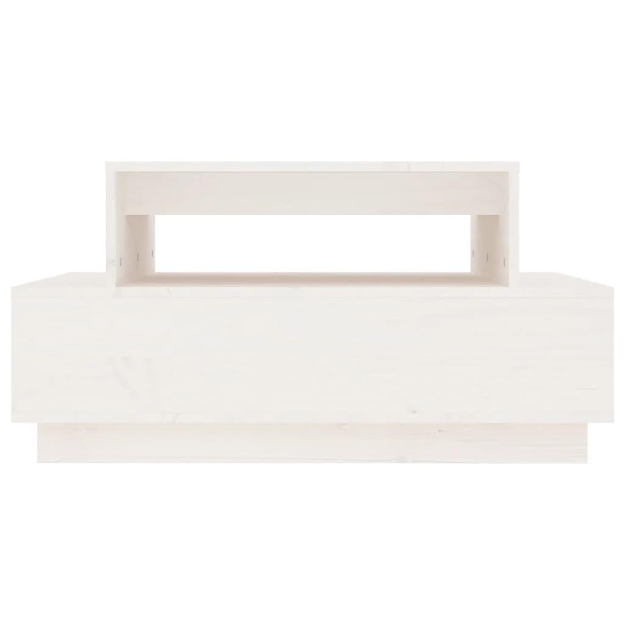 Voir la diapositive 5 : VIDAXL Table basse Blanc 80x55x40,5 cm Bois massif de pin
