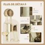 Voir la diapositive 5 : PAWHUT Arbre à chat style cosy chic griffoirs grattoir sisal 2 grandes niches plateforme hamac peluche courte beige jacinthe d'eau