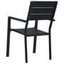 Voir la diapositive 5 : VIDAXL Chaises de jardin lot de 4 Noir PEHD Aspect de bois