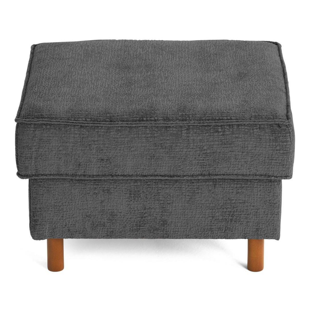 LISA DESIGN Jake - pouf en tissu velours relief - pieds en bois foncé