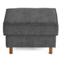 Voir la diapositive 5 : LISA DESIGN Jake - pouf en tissu velours relief - pieds en bois foncé