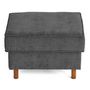 Voir la diapositive 5 : LISA DESIGN Jake - pouf en tissu velours relief - pieds en bois foncé