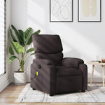VIDAXL Fauteuil de massage inclinable Marron fonce Tissu