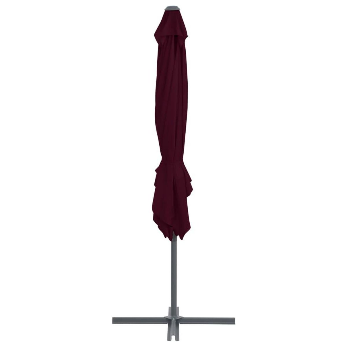 VIDAXL Parasol de jardin en porte-a-faux mat en acier rouge bordeaux