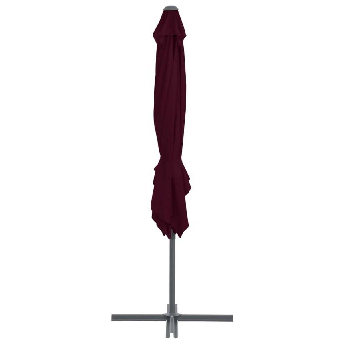 VIDAXL Parasol de jardin en porte-a-faux mat en acier rouge bordeaux