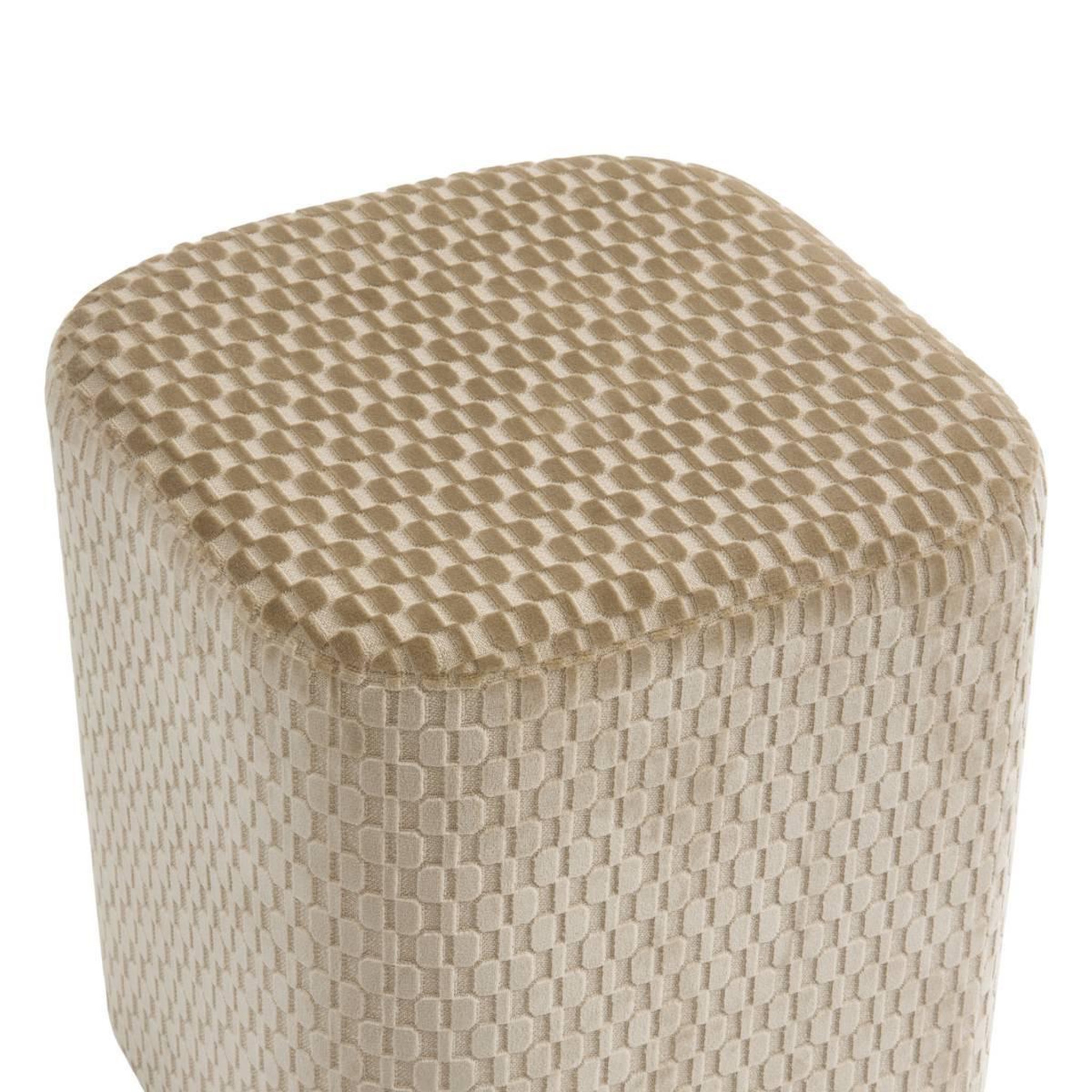 Voir la diapositive 2 : ATMOSPHERA Pouf en Velours  Selia  38cm Ivoire