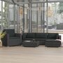 Voir la diapositive 1 : VIDAXL Salon de jardin 6 pcs avec coussins Resine tressee Noir