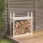 VIDAXL Support pour bois de chauffage Blanc 110x35x108,5cm Bois de pin