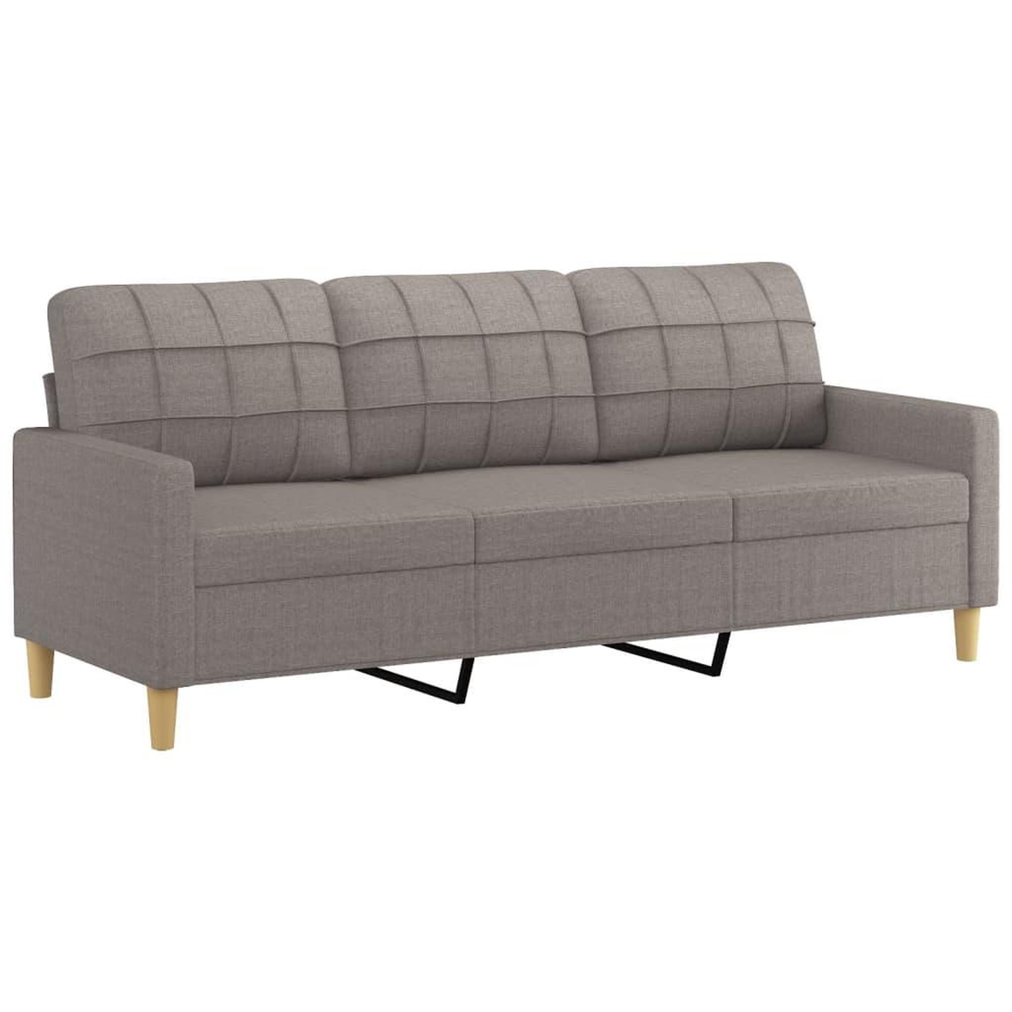 Voir la diapositive 5 : VIDAXL Ensemble de canapes 3 pcs avec coussins taupe tissu