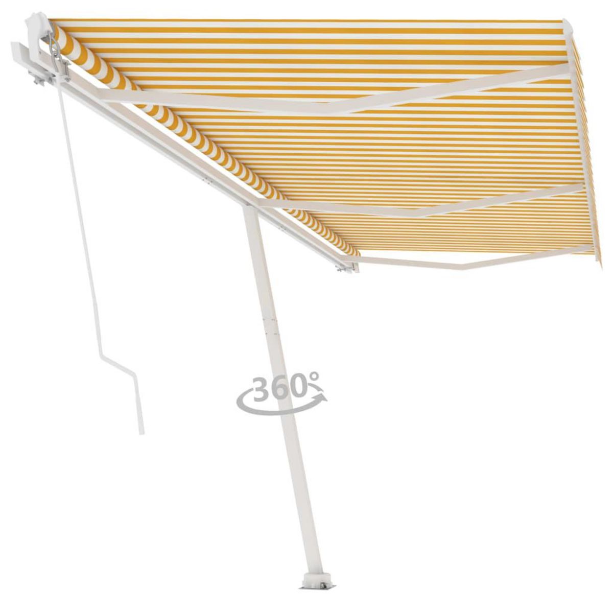 VIDAXL Auvent manuel retractable sur pied 600x300 cm Jaune/Blanc