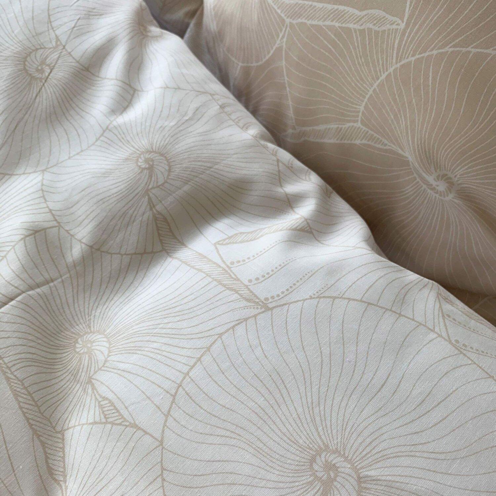 Voir la diapositive 5 : Home collection Parure housse de couette 100% coton lyocell 57fils-plage revers.