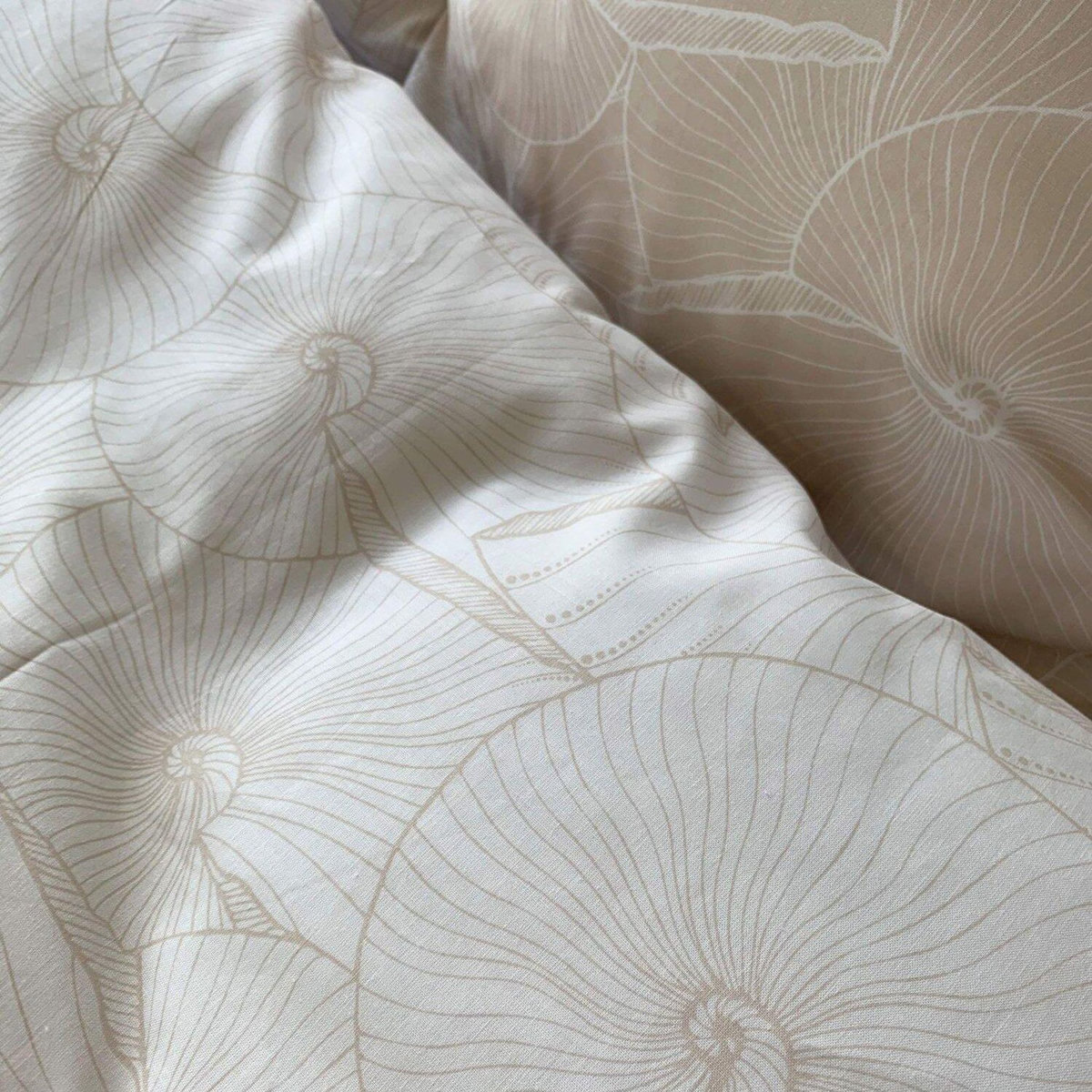 Home collection Parure housse de couette 100% coton lyocell 57fils-plage revers.