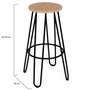 Voir la diapositive 4 : ID MARKET Lot de 2 tabourets de bar DUBLIN assise ronde design industriel
