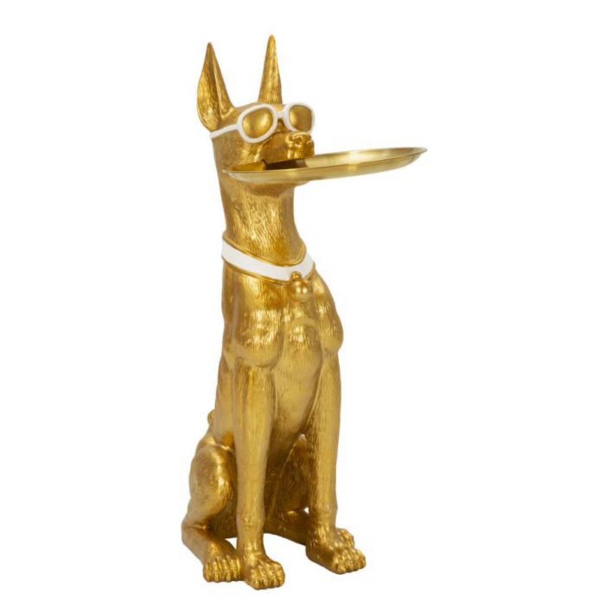 Paris Prix Vide-Poche Statue Chien  Muscle  74cm Or