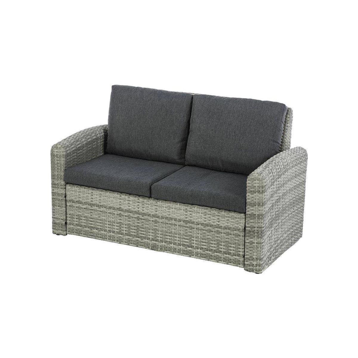 HESPERIDE Salon de jardin en résine tressée Polynésia Havane - 4 places - Hespéride