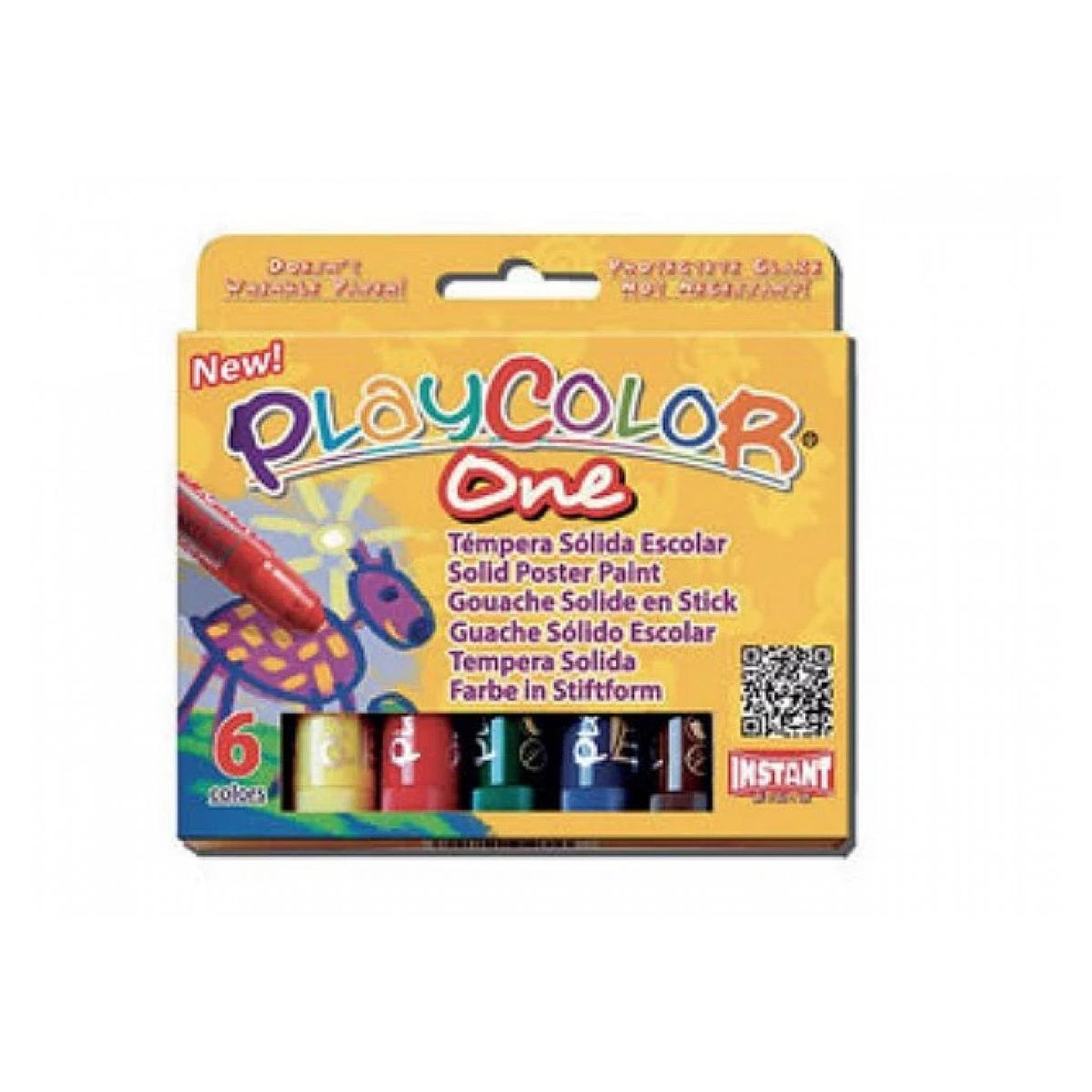 Graine créative Boite 6 sticks gouache solide Playcolor One Basic