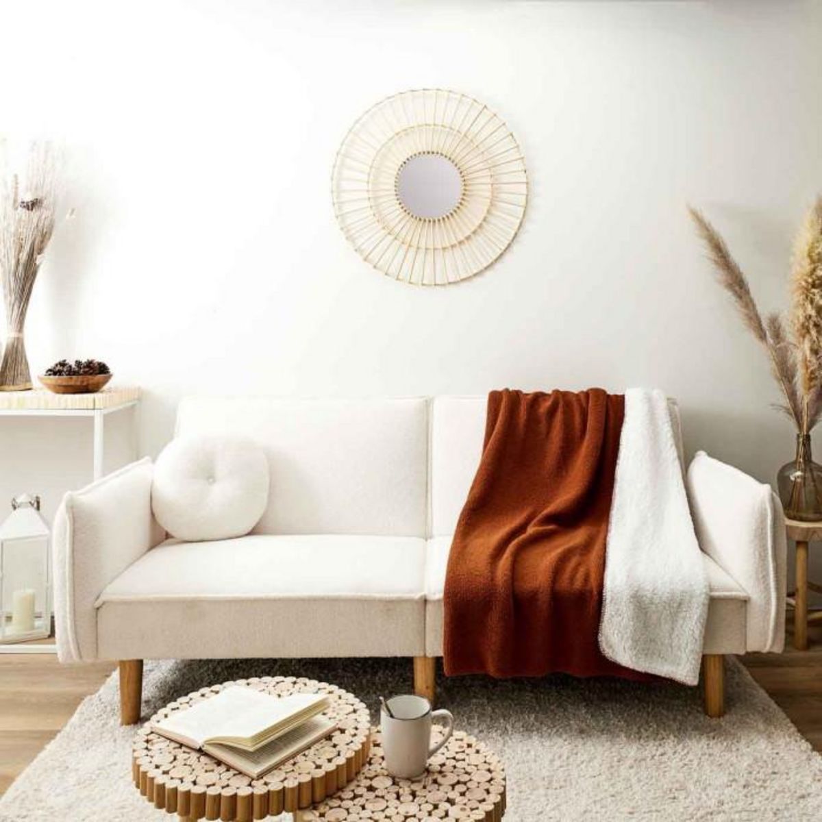 Paris Prix Plaid Bouclé  Sherpa  120x150cm Écru